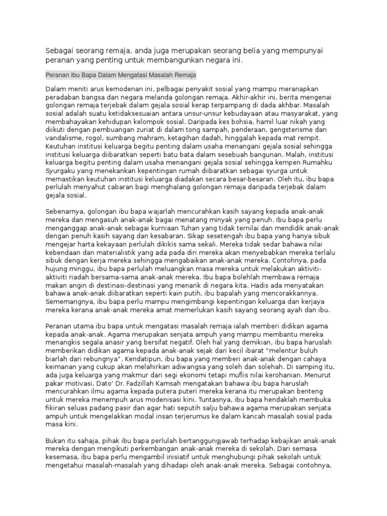 Karangan ambang remaja