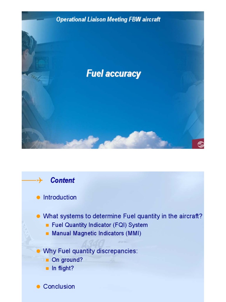 A320 Fuel Quantity Accuracy Overview | PDF | Density | Accuracy And ...