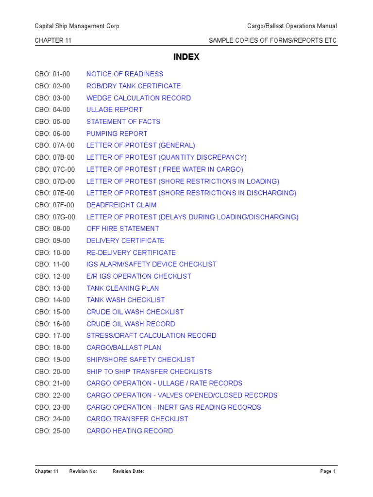 Cargo Operations Forms and Reports Guide | PDF
