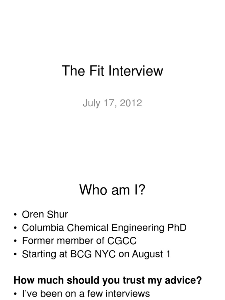 Mastering the Fit Interview Process | PDF | Career & Growth