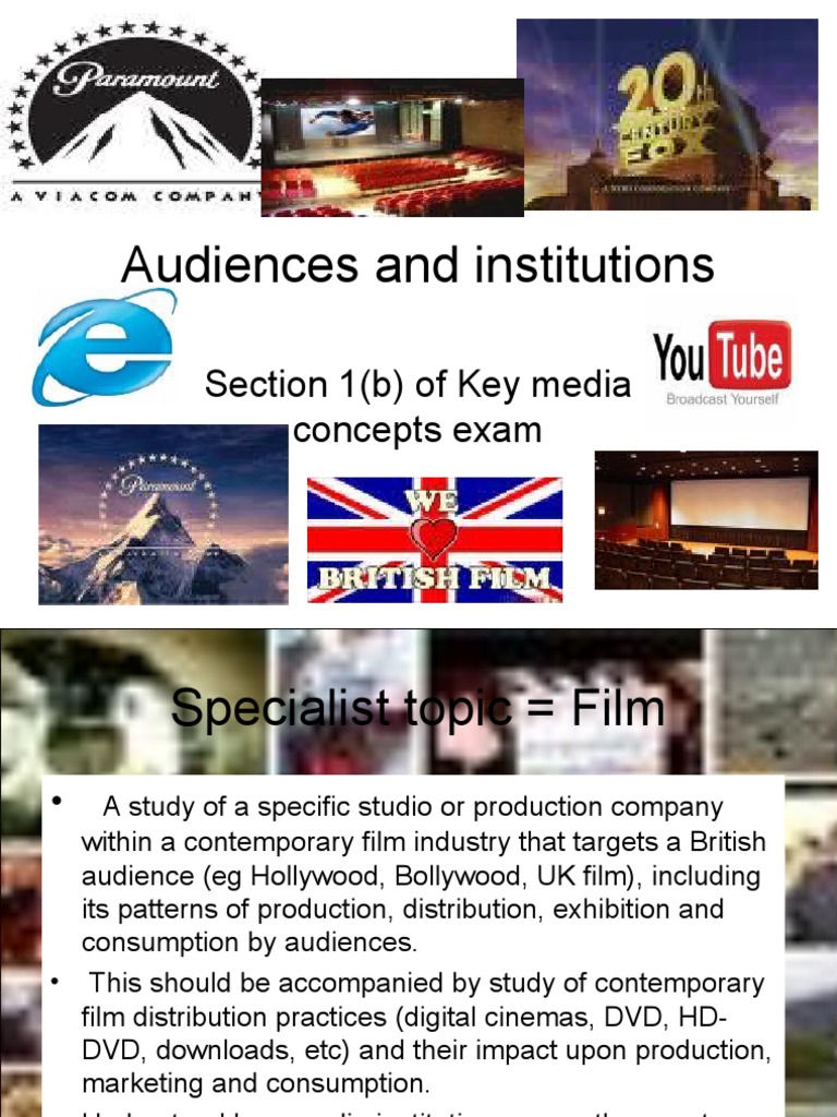 Audiences and Institutions: Section 1 (B) of Key Media Concepts Exam | PDF
