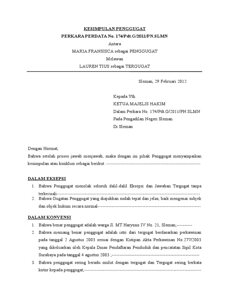 25 Kesimpulan Penggugat