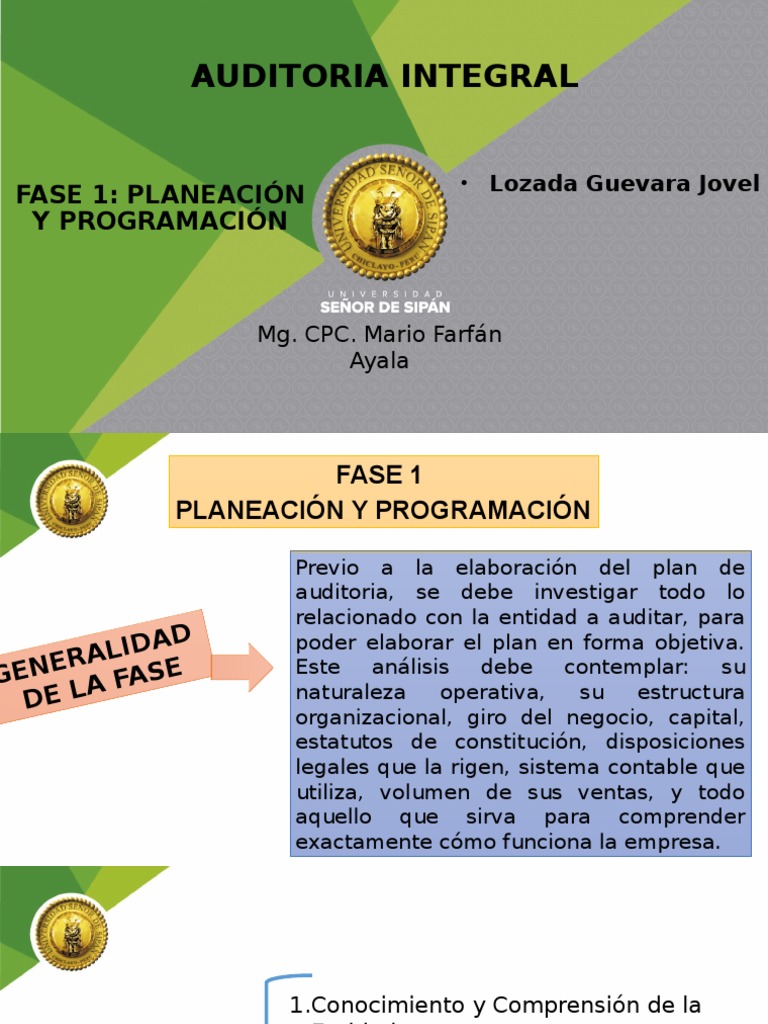 Fases de la Auditoría Integral | PDF | Contralor | Auditoría financiera