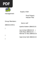 Supply Chain Management Final Project Report