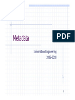 Metadata: Information Engineering Information Engineering 2009-2010