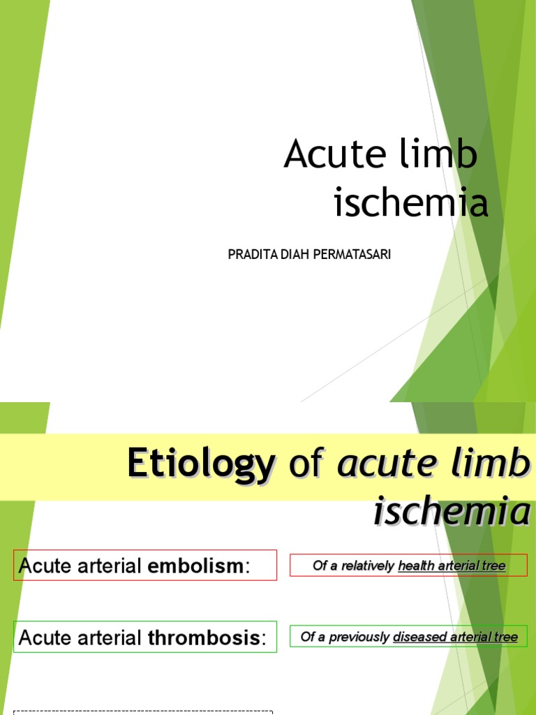 Acute Limb Ischemia | PDF | Ischemia | Thrombosis