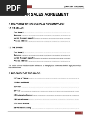 Car Sales Agreement