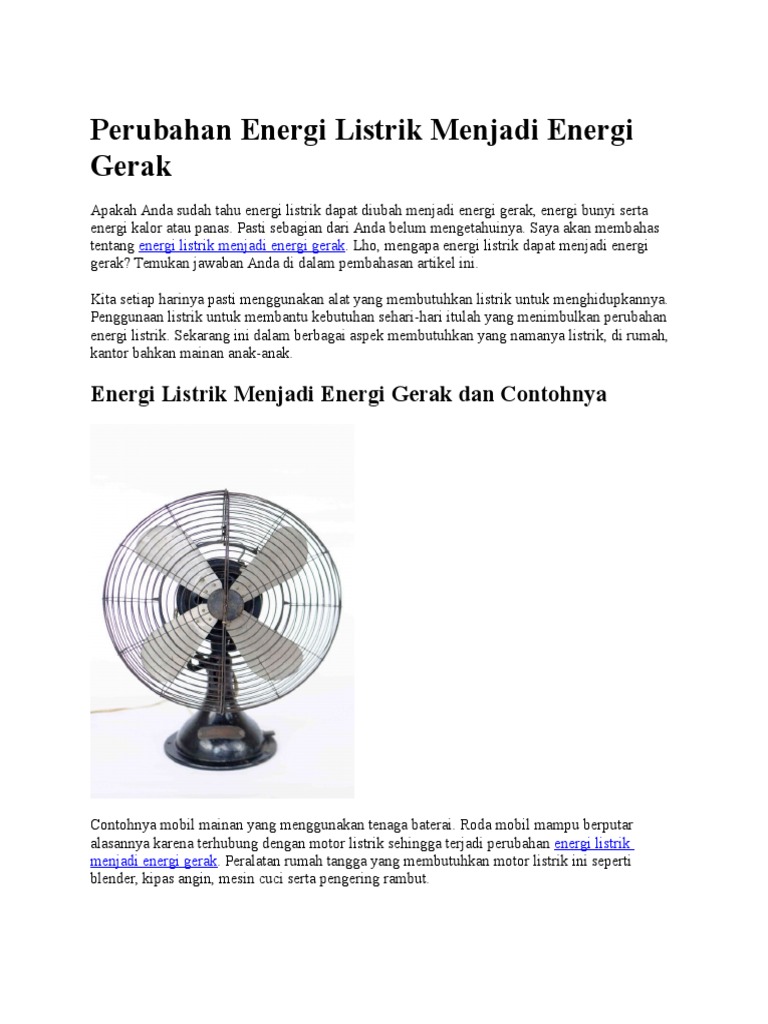 Sebutkan 5 Contoh Perubahan Energi Listrik Menjadi Energi Panas Bagikan Contoh