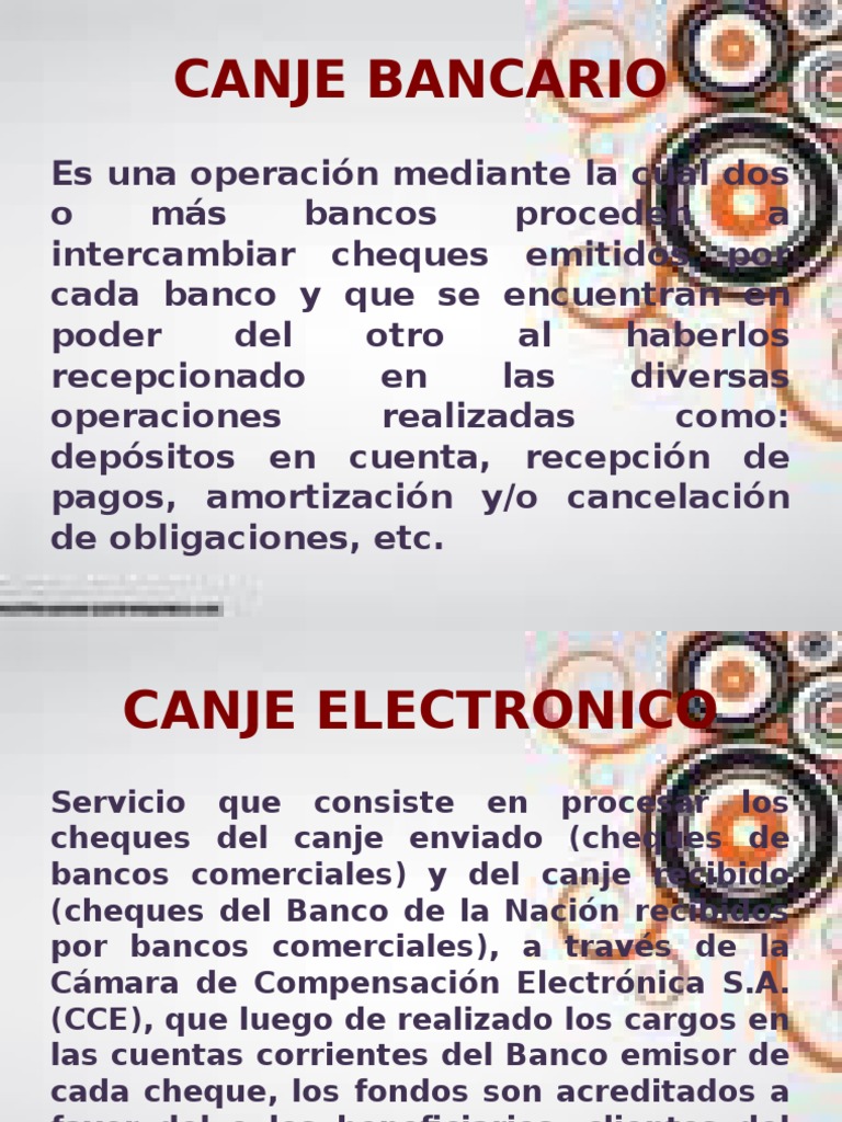 Qué es el canje bancario y sus tipos | PDF | Cheque | Bancos