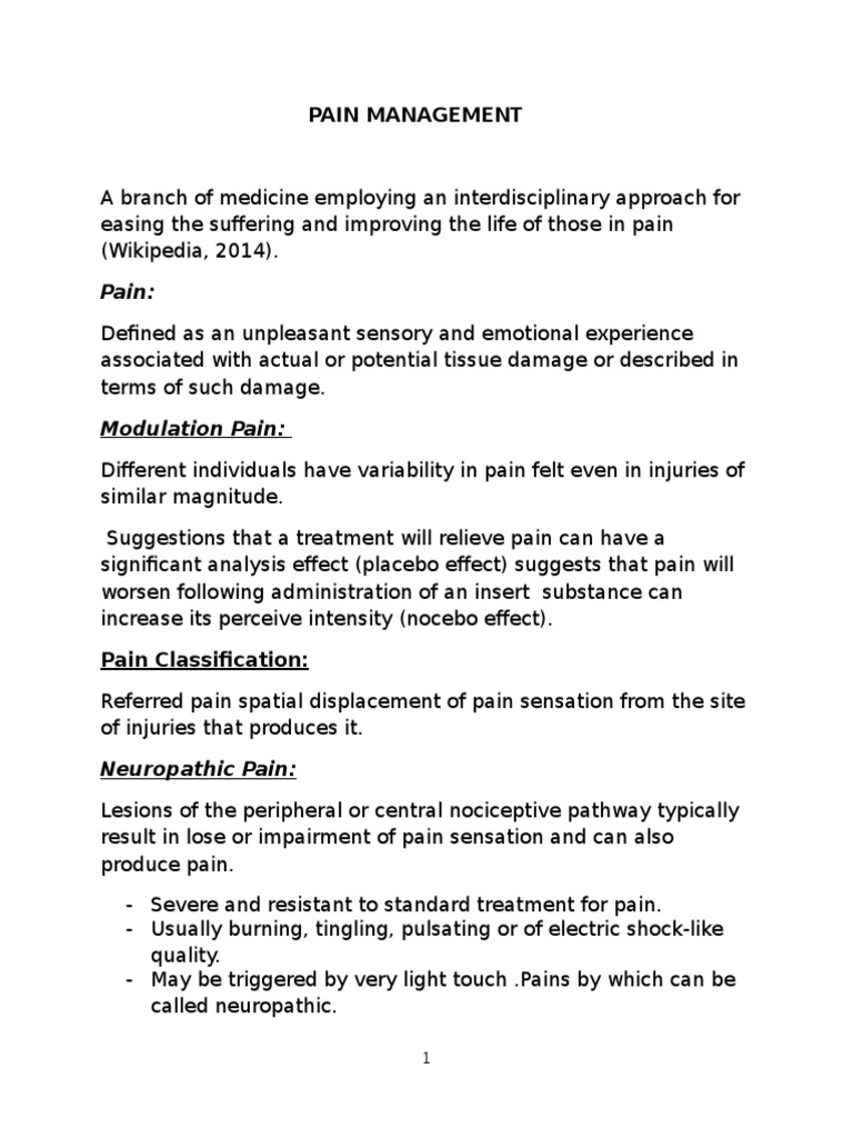 Pain Management PDF Analgesic Pain