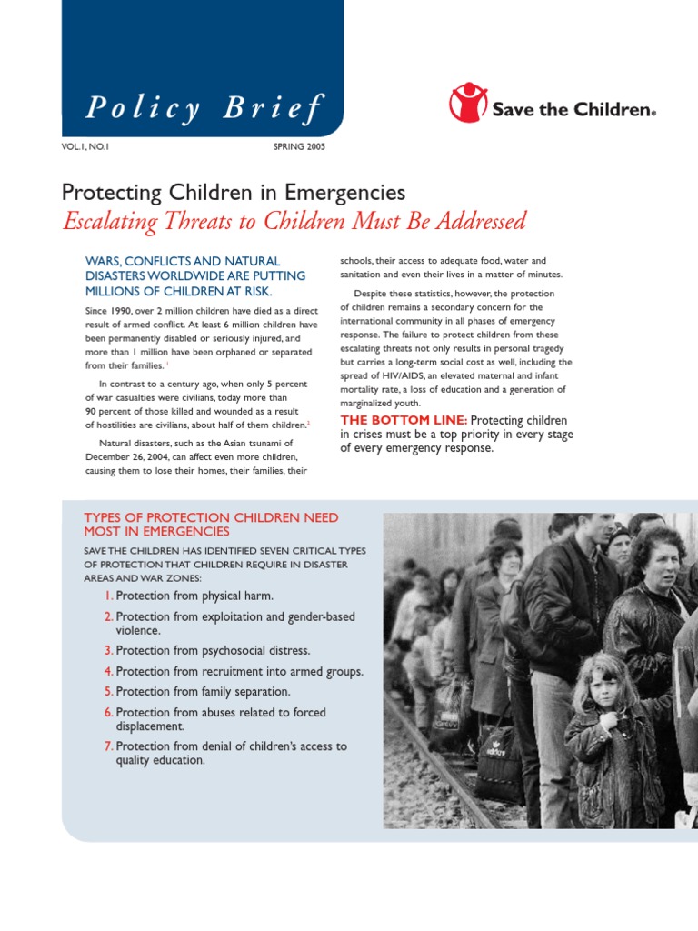 Protecting Children in Emergencies | PDF | Internally Displaced Person ...