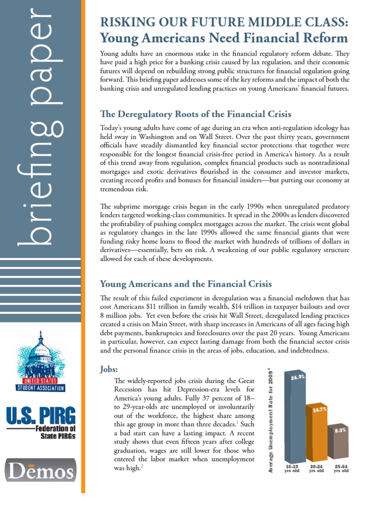 Risking Our Future Middle Class | PDF | Financial Crisis Of 2007–2008 ...