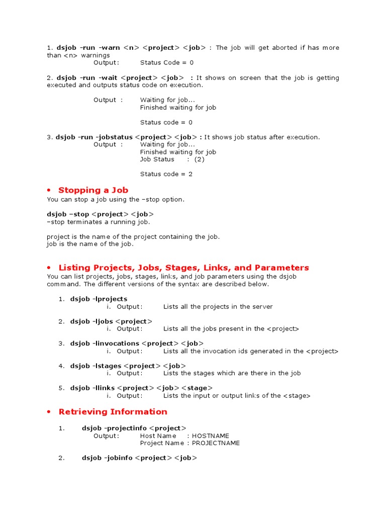 Dsjob Command | PDF | Computer Architecture | Computer Data