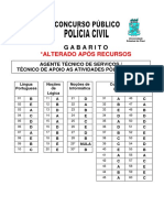 Nucepe 2012 Pc Pi Agente Tecnico de Servicos Apoio as Atividades Policiais Gabarito