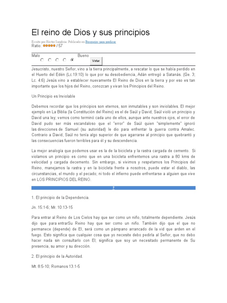 El Reino de Dios y Sus Principios | PDF | David | Fe