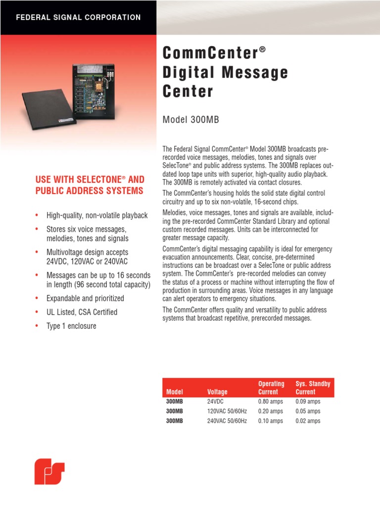 Digital Message Center 300MB Overview | PDF | Signal (Electrical ...