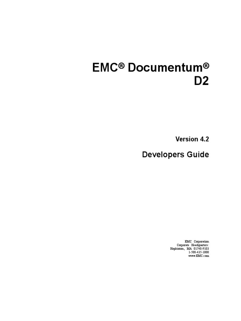 Documentum D2 4.2 Developers Guide | Application Programming Interface