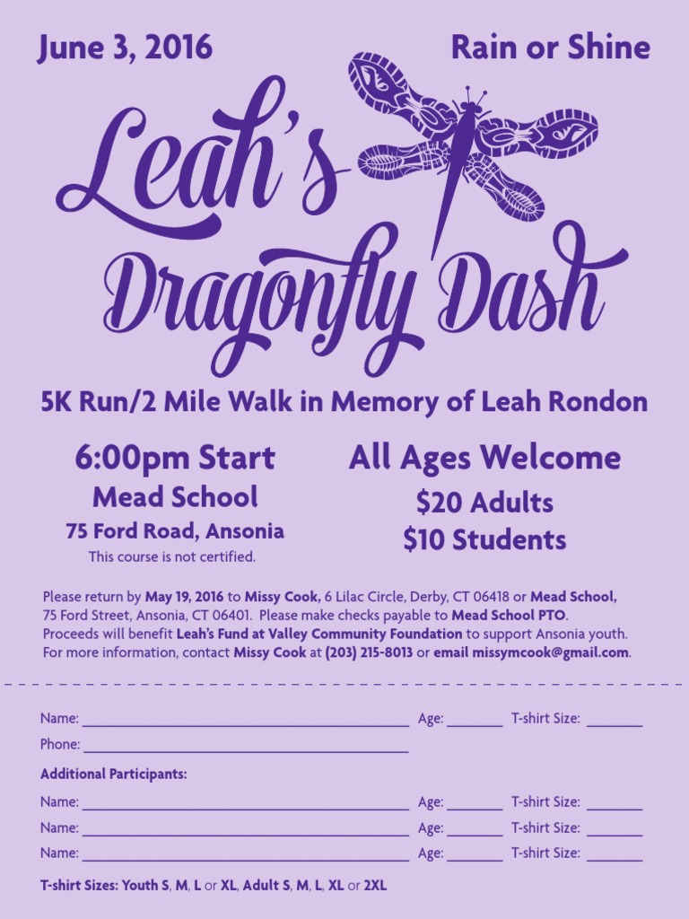 5K Run/Walk for Leah Rondon Event | PDF
