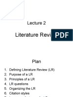 Lecture 2. Literature Review