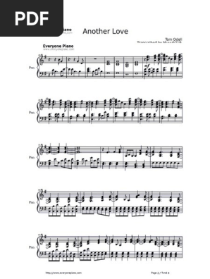 Another Love Piano Sheet Music
