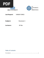 Lab Report:: Shear Force