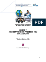 Administración de procesos y localización de Custom Molds, Inc