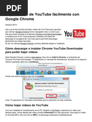 Bajar Videos De Youtube Facilmente Con Google Chrome 4540 Ne5zs5 Pdf Pdf
