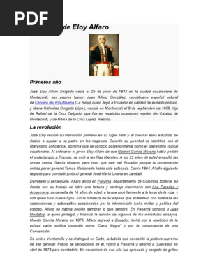 Biografia De Eloy Alfaro Docx Ecuador Politica
