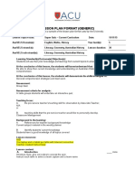 Lesson Plan Format (Generic) : The Following Is A Sample of The Lesson Plan Format Used by The University