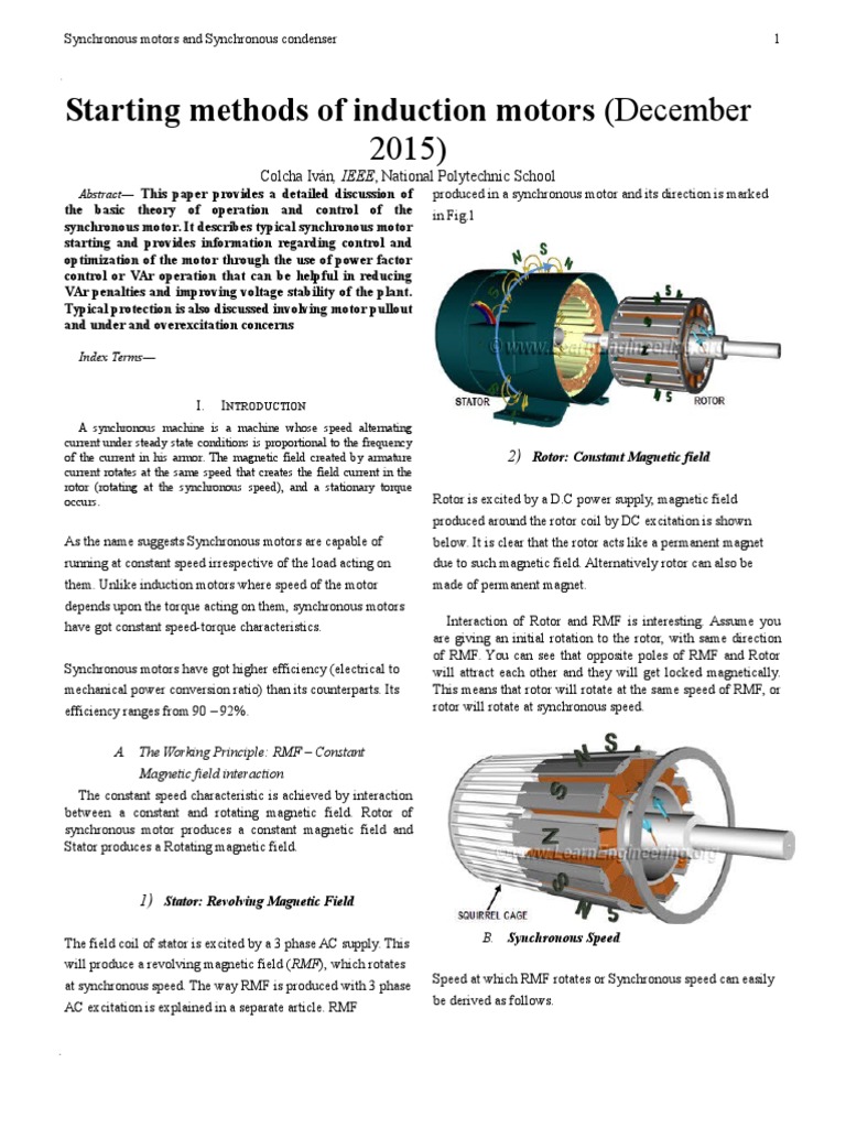 Synchronous Machines and SC Capacitor Electrical Components