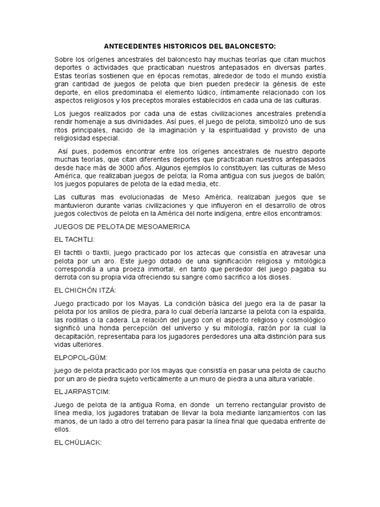 Antecedentes Historicos Del Baloncesto Posiciones de