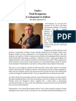 Task 1 Paul Krugman: A Columnist To Follow: By: Elan Jimenez P.2