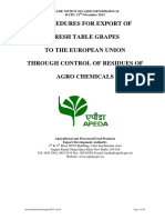 Procedures For Export of Fresh Table Grapes To The European Union Through Control of Residues of Agro Chemicals