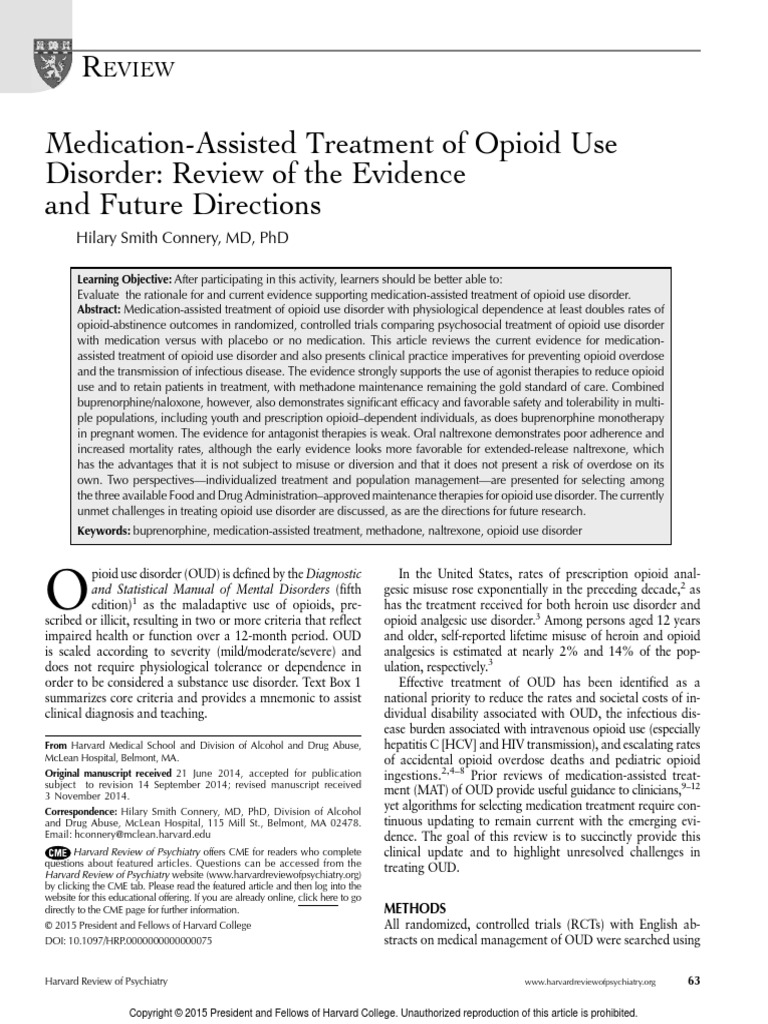 Medication Assisted Treatment of Opioid Use.2 | PDF | Opioid | Opioid ...