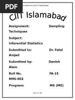 Download Assignment Sampling Techniques by Danish Alam SN313234773 doc pdf