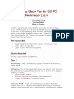 12 Days Study Plan For SBI PO Preliminary Exam: Pre-Requisites