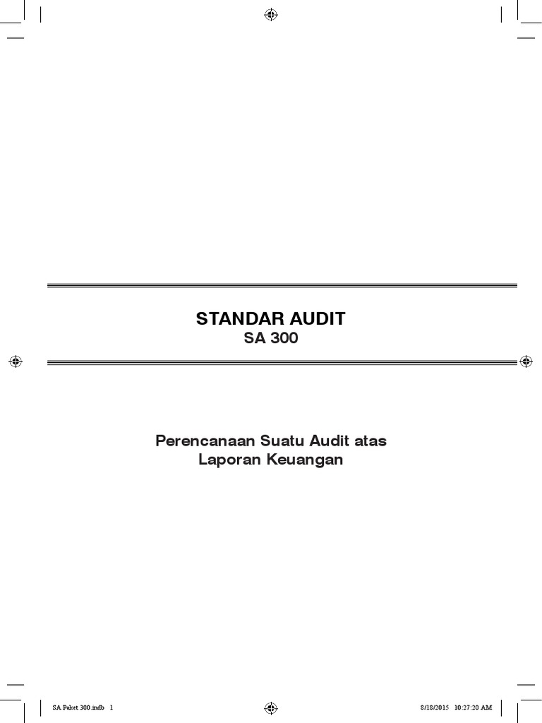 Perencanaan Audit Keuangan SA 300 | PDF | Pengelolaan Keuangan & Uang ...