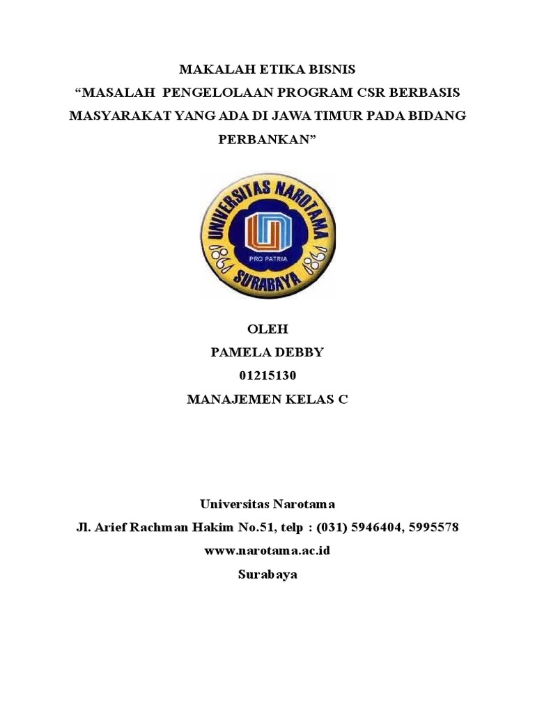 Makalah Etika Bisnis Csr
