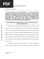 Staff Preliminary Response