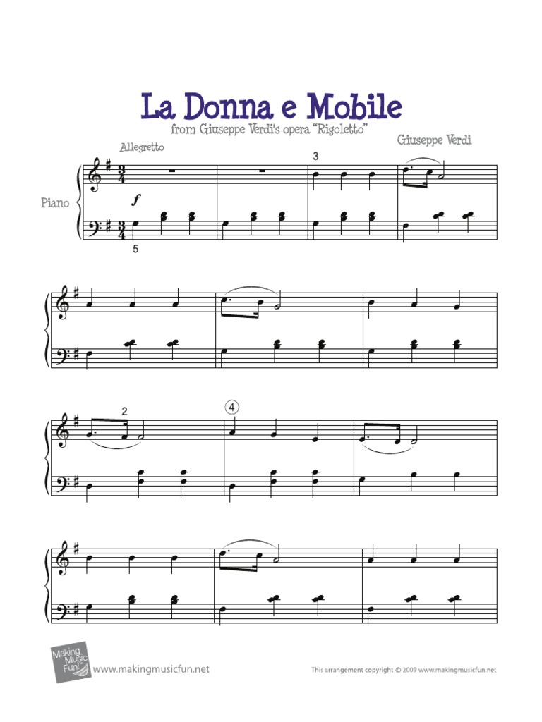 Paroles De Giuseppe Verdi La Donna è Mobile