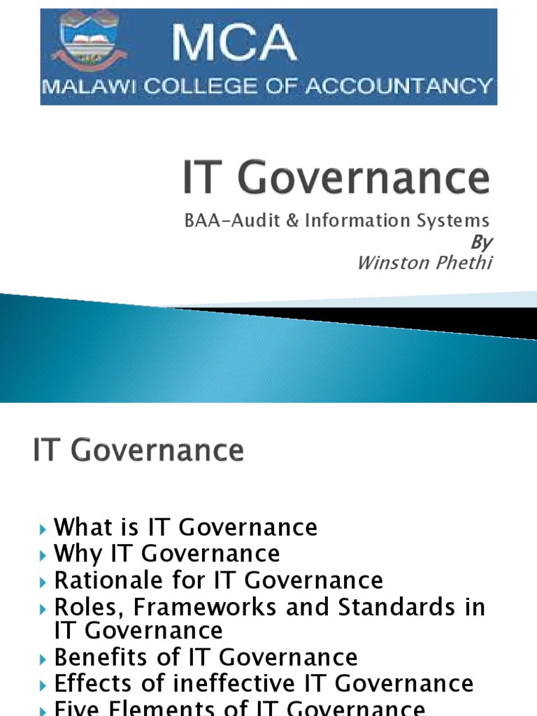Baa Ais It Governance Pdf Risk Management Governance