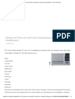 Window AC Price List and Power Consumption Comparison (Air Conditioners) - Review Center India