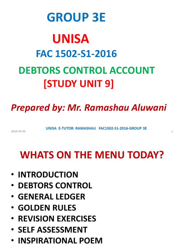 Understanding Debtors Control Account | PDF | Debits And Credits | Money