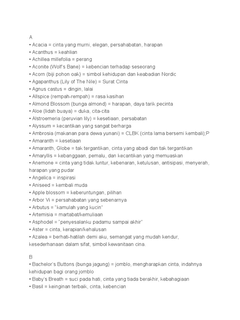  Bahasa  Bunga 