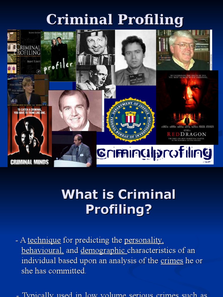Criminal Profiling PDF Offender Profiling Crime & Violence