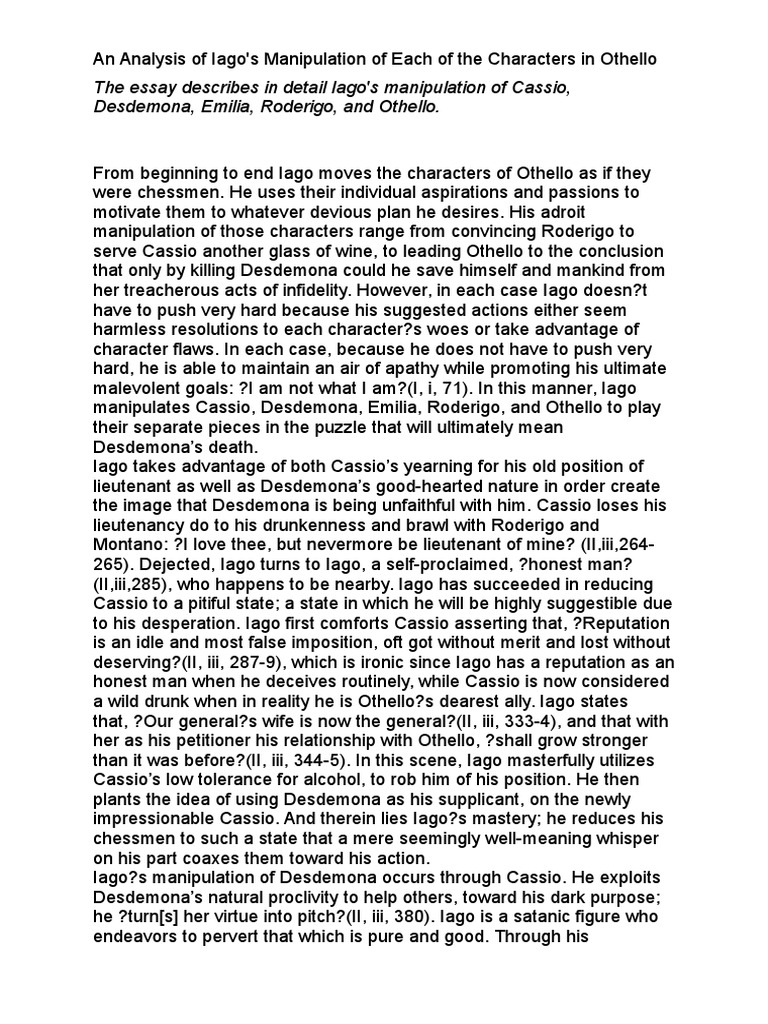 othello essays iago