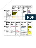 Guidance Schedule Week 36 and 37