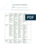 Rubric For Completing A Webquest