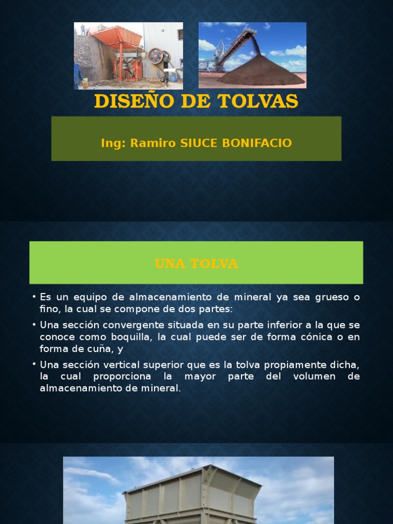 Diseño de Tolvas para Minería | PDF | Minerales | Densidad