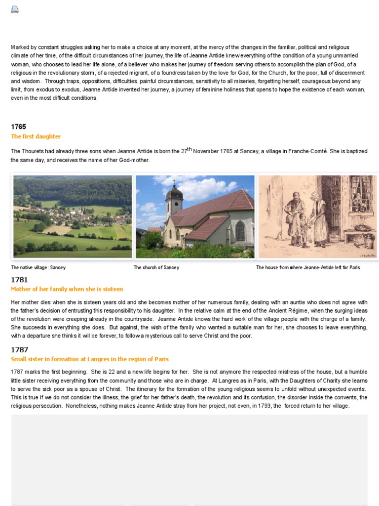 Biography of Saint Jeanne Antide Thouret PDF Catholic Church